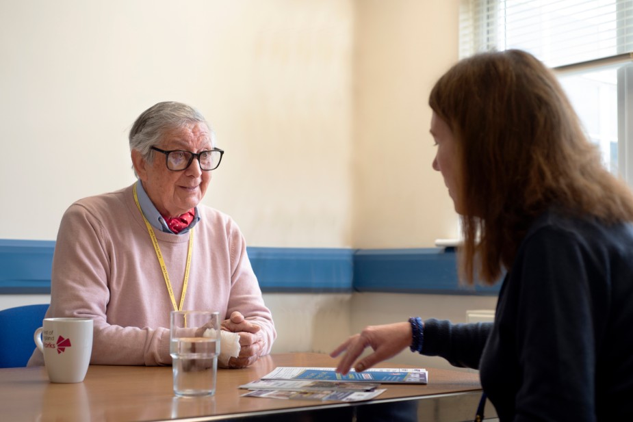 A Carers Support Officer in conversation with a carer