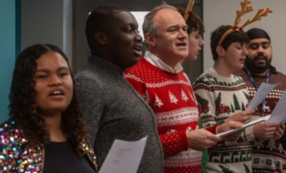 Ed Davey singing with our young carers